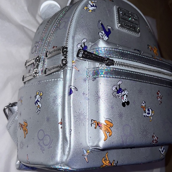 New!! Disney 100th Anniversary Platinum Mickey & Friends Mini Backpack - Picture 2 of 16